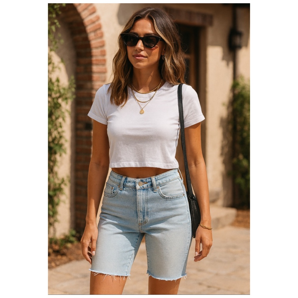 DL1961 x Shopbop Clara Light Wash Bermuda Shorts NWT Size 32